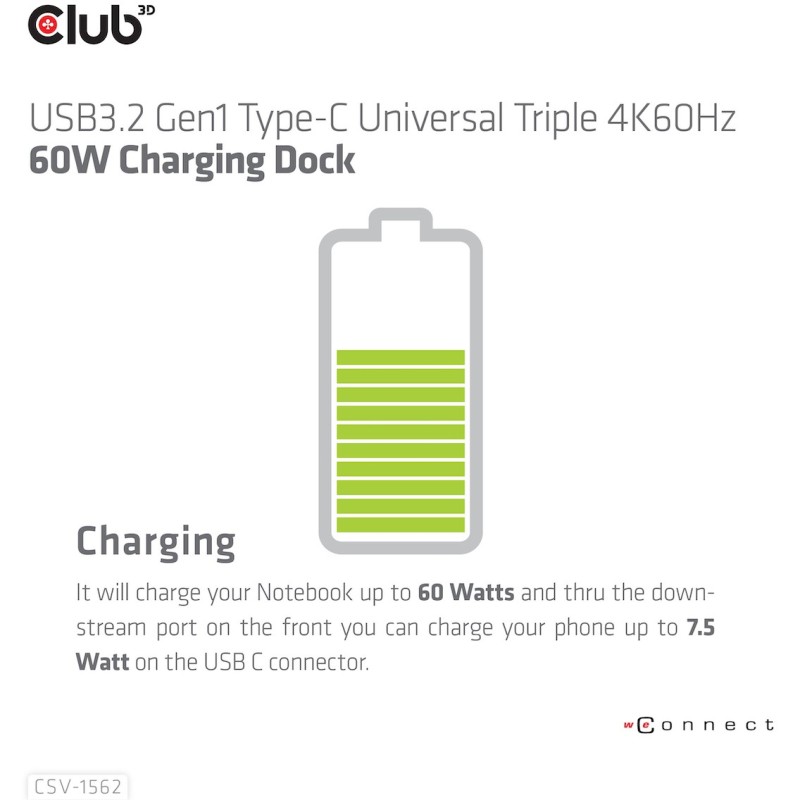 Buy Club3D 4K ChargingDock USB-C - 6xUSB3 2xDP HDMI LAN Audio in Cyprus, Nicosia, Limassol, Larnaka, Pafos