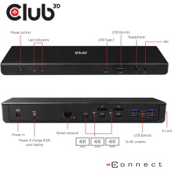 Buy Club3D 4K ChargingDock USB-C - 6xUSB3 2xDP HDMI LAN Audio in Cyprus, Nicosia, Limassol, Larnaka, Pafos