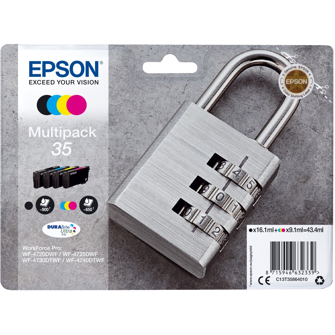 Epson Ink 35 - C13T35864010 - 4-pack (BKMCY) up to 650 pages — Buy in Cyprus with Fast Delivery