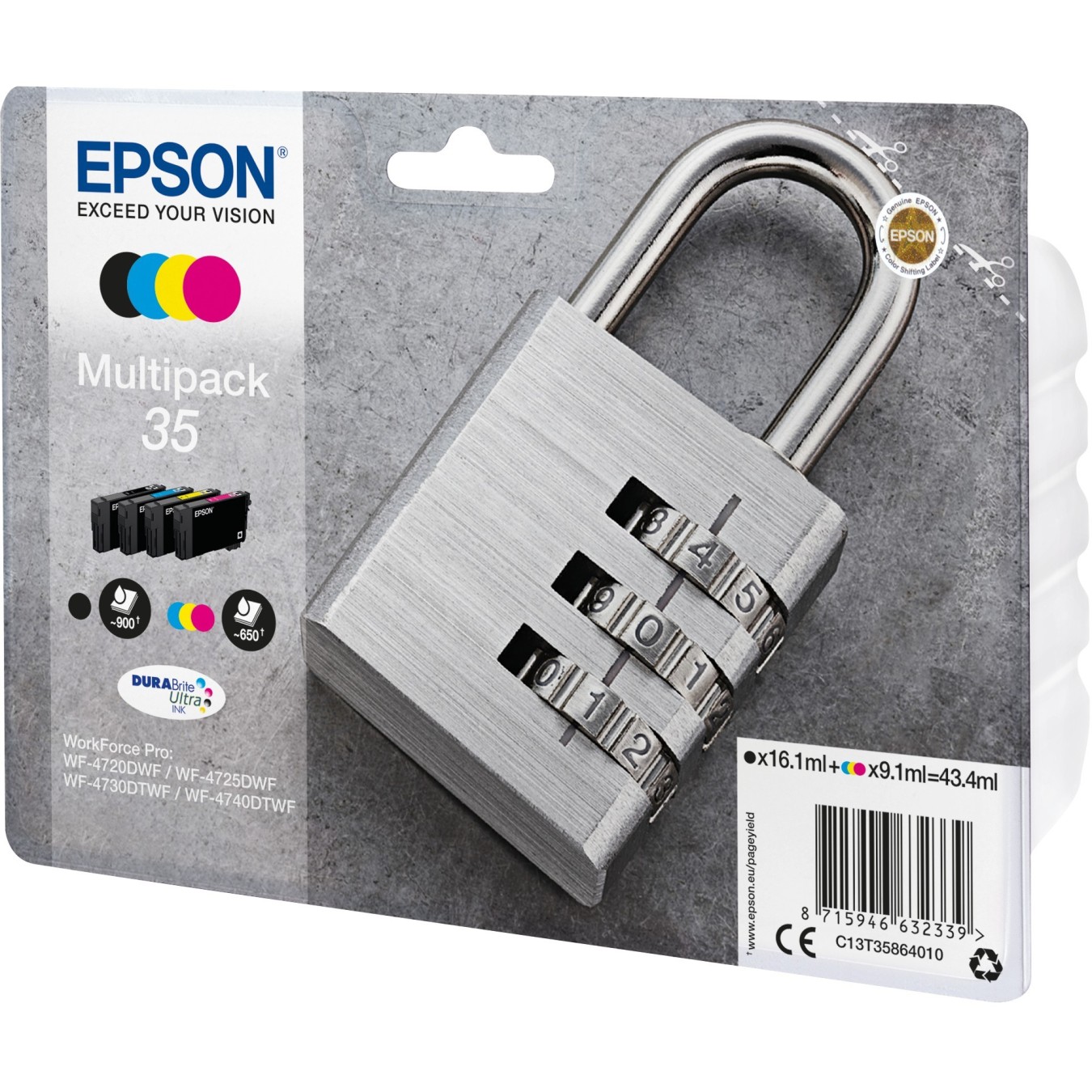 Epson Ink 35 - C13T35864010 - 4-pack (BKMCY) up to 650 pages — Buy in Cyprus with Fast Delivery