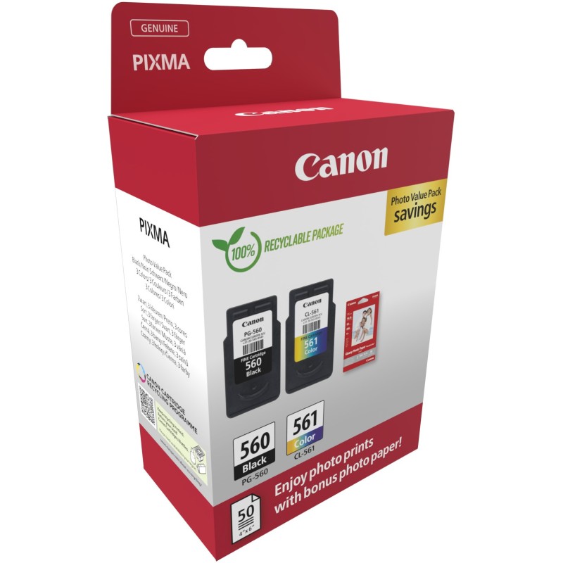 Buy Canon Ink PG-560 CL-561 - 3713C008 - 2-Piece Multipack (Black Color) incl. P... in Cyprus, Nicosia, Limassol, Larnaka, Pafos