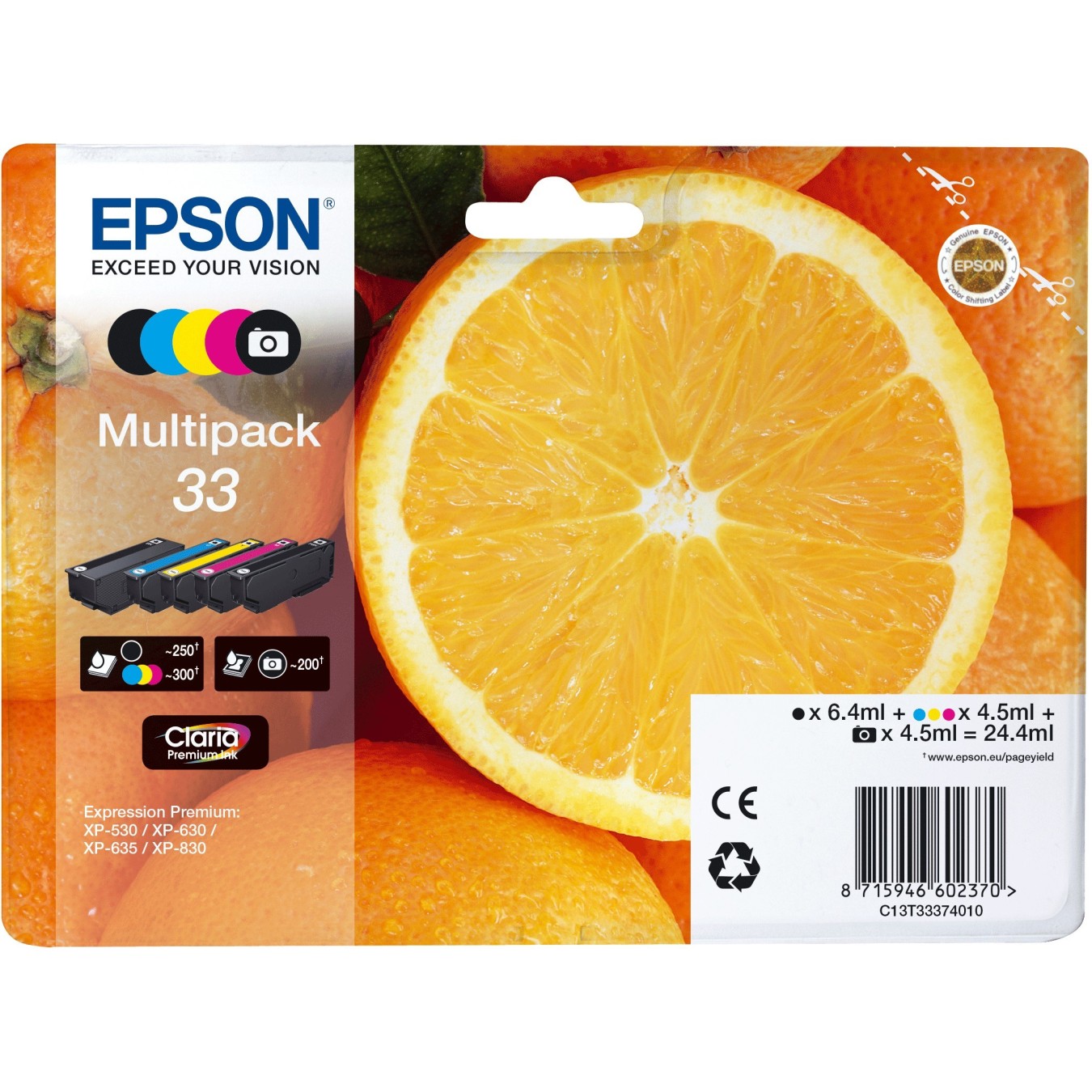 Epson Ink 33 5-pack - T3337 - Black + Color — Buy in Cyprus with Fast Delivery