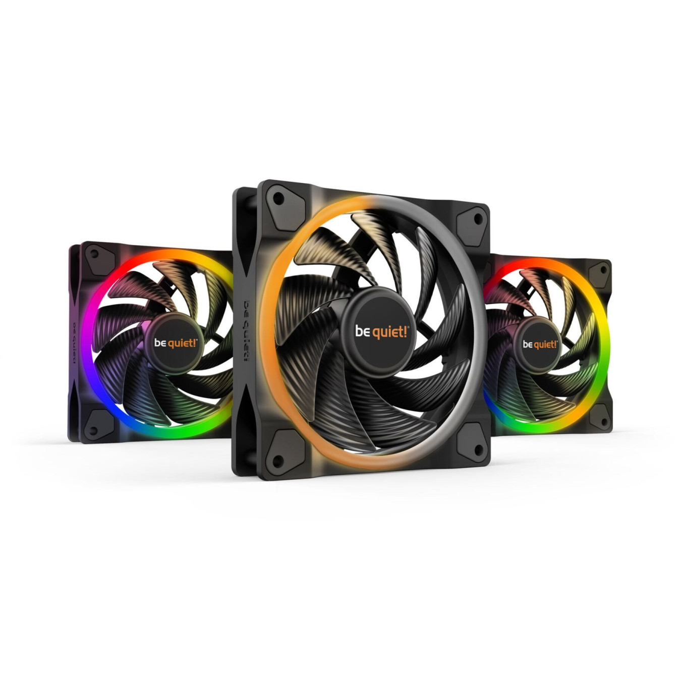 Be Quiet! Light Wings 120mm PWM High-Speed Triple Fan Pack - Black, ARGB, 2500 RPM, 52.3 CFM