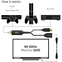 Buy Club3D HDMI 2.0 to DP 1.2 4K60Hz HDR Active Adapter in Cyprus, Nicosia, Limassol, Larnaka, Pafos