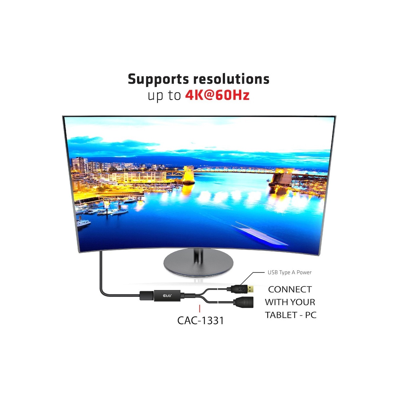 Club3D HDMI 2.0 to DP 1.2 4K60Hz HDR Active Adapter — Buy in Cyprus with Fast Delivery