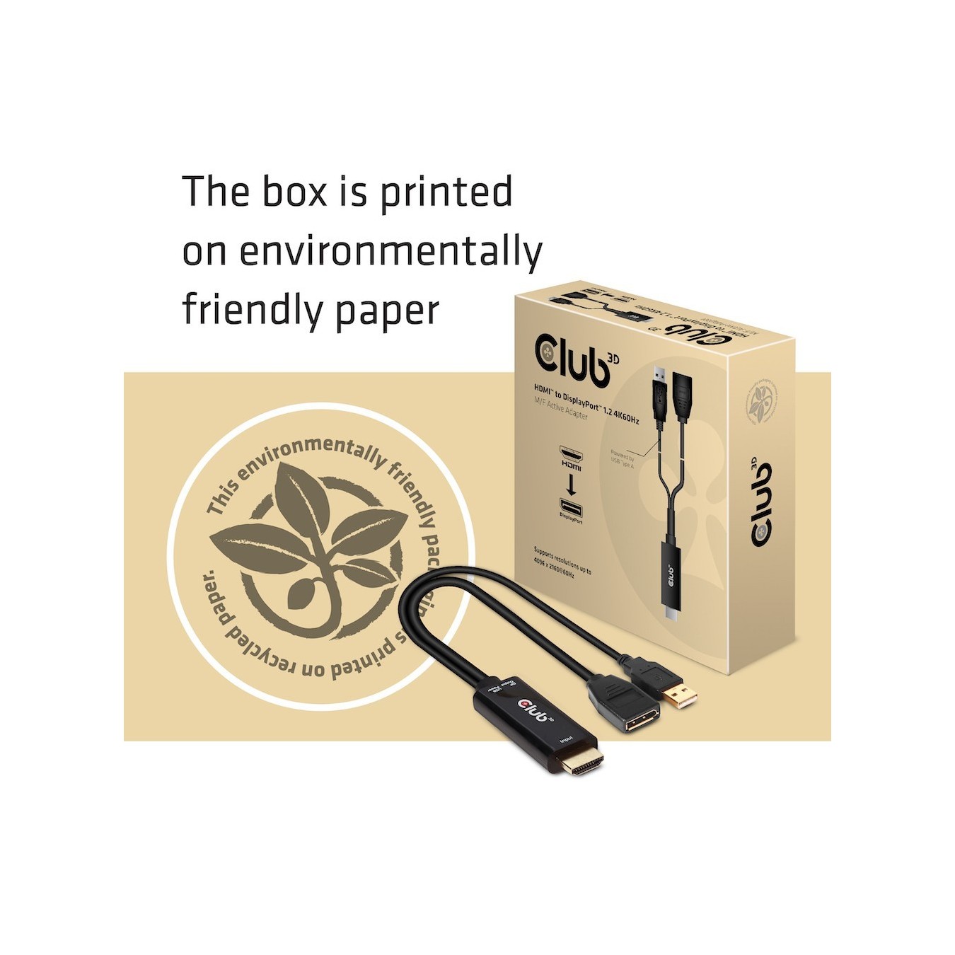 Club3D HDMI 2.0 to DP 1.2 4K60Hz HDR Active Adapter — Buy in Cyprus with Fast Delivery