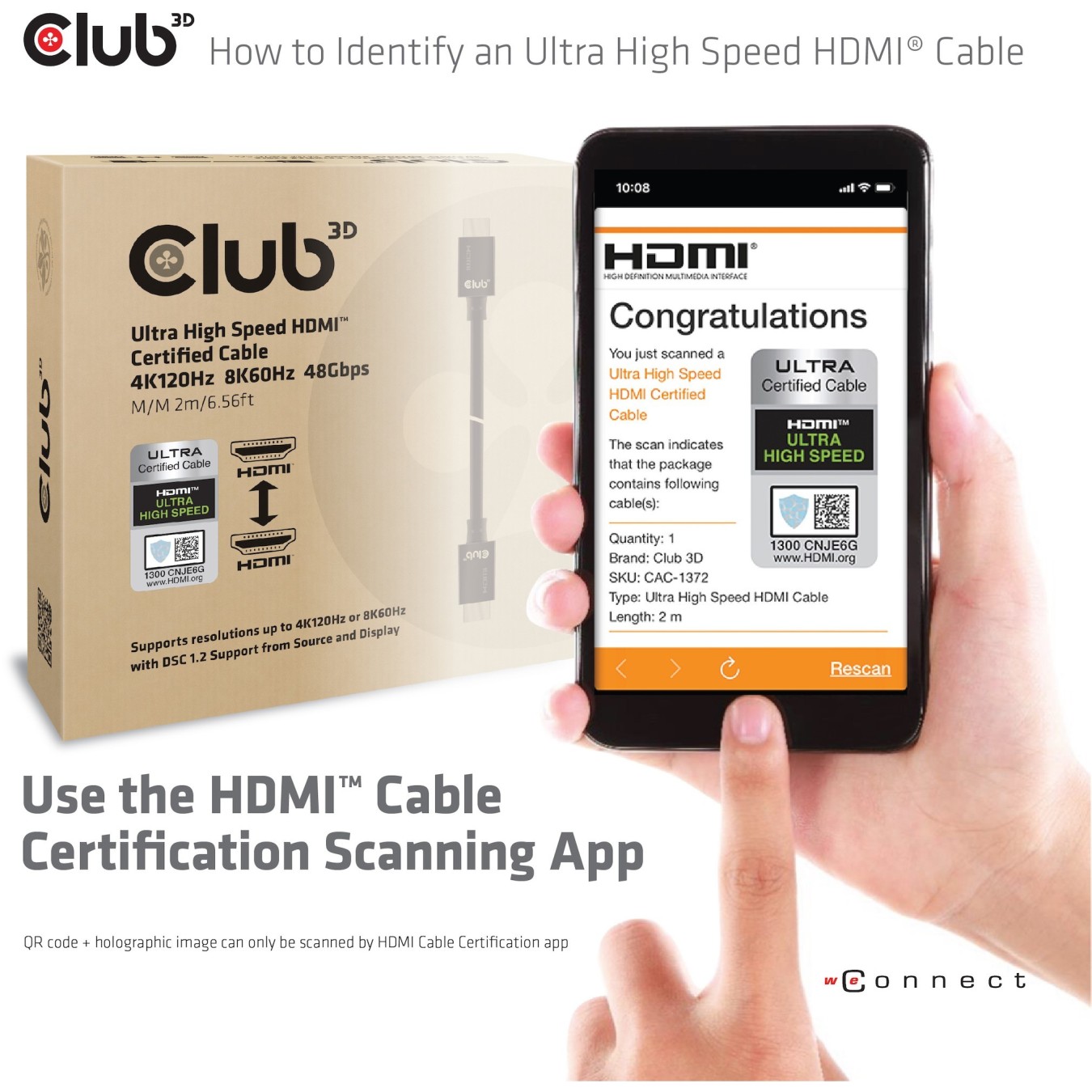 Club3D HDMI Cable - A to A, 2.1 Ultra High Speed, 10K HDR, 3 m, retail — Buy in Cyprus with Fast Delivery