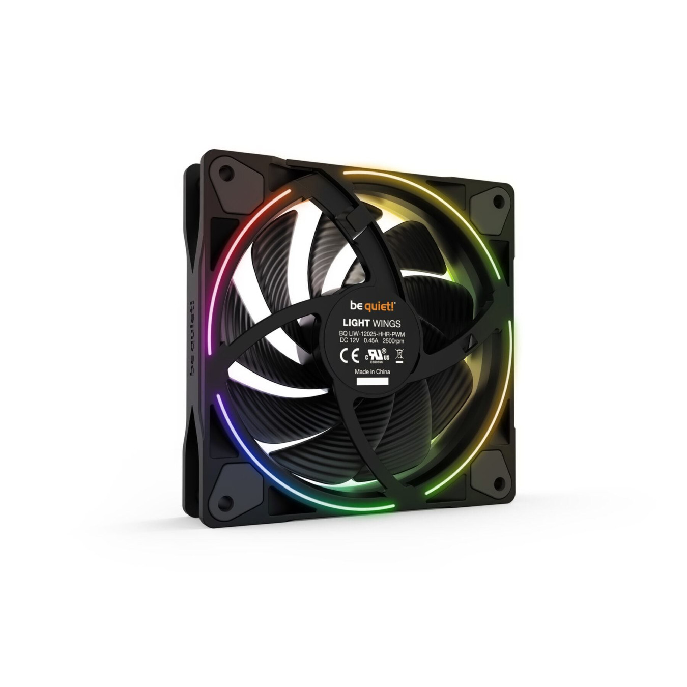 Be Quiet! Light Wings 120mm PWM High-Speed Triple Fan Pack - Black, ARGB, 2500 RPM, 52.3 CFM