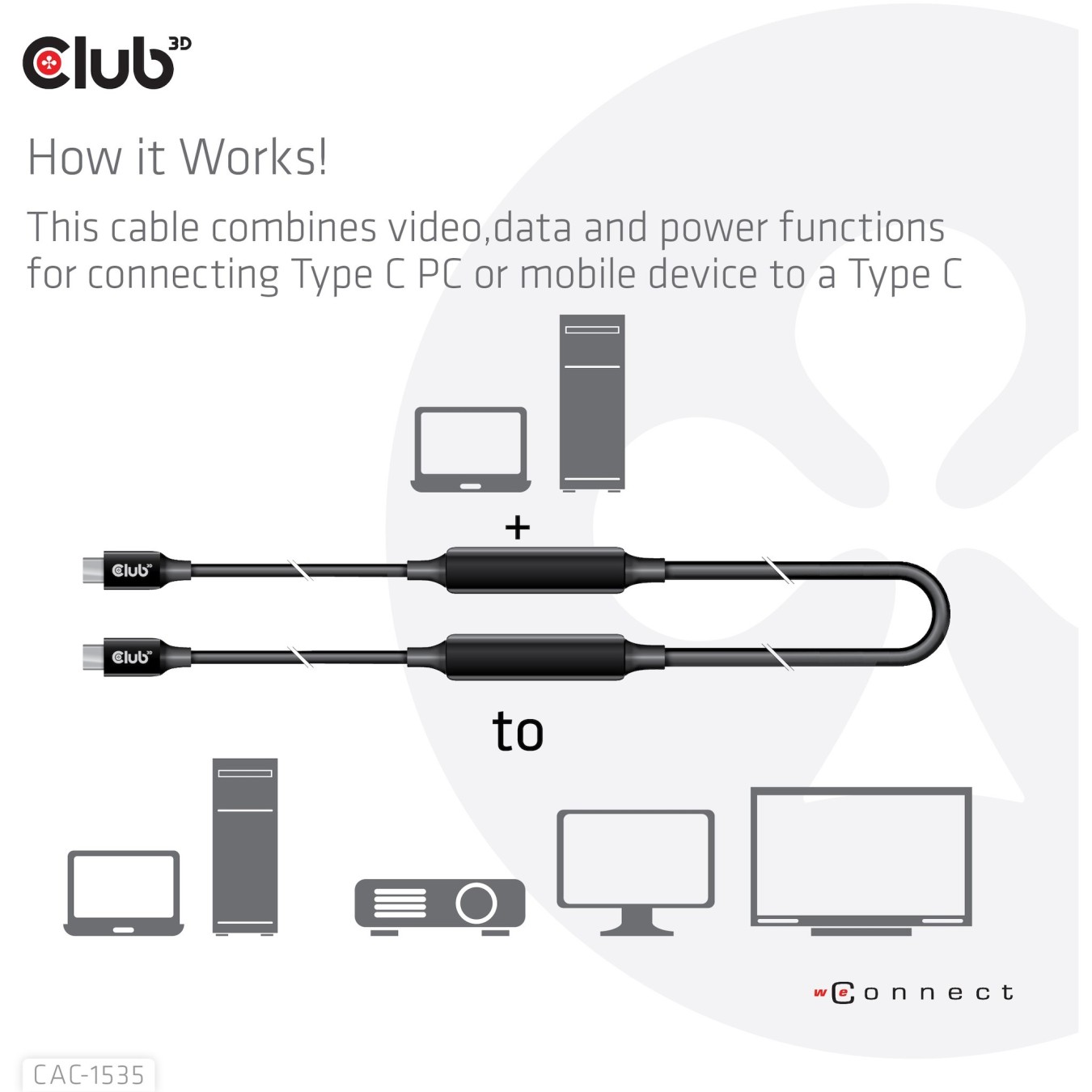 Club3D Cable - USB 3.2 Type-C 5m Active St St — Buy in Cyprus with Fast Delivery