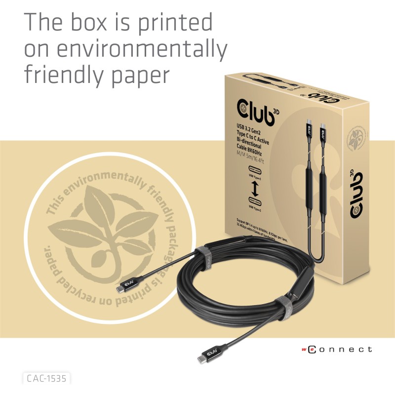 Buy Club3D Cable - USB 3.2 Type-C 5m Active St St in Cyprus, Nicosia, Limassol, Larnaka, Pafos