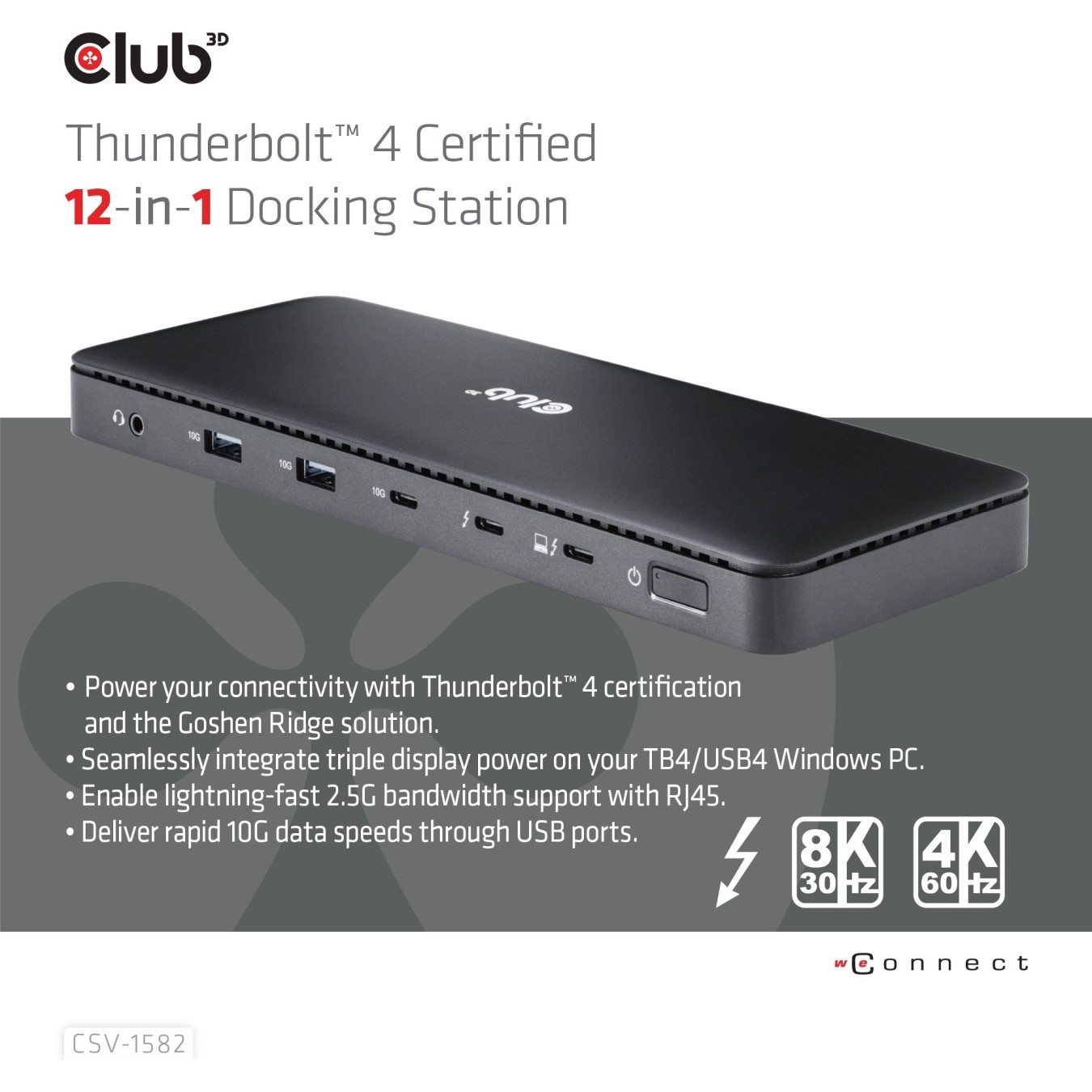 Club3D Thunderbolt4 12-in-1 Docking Station - 3 Displays — Buy in Cyprus with Fast Delivery