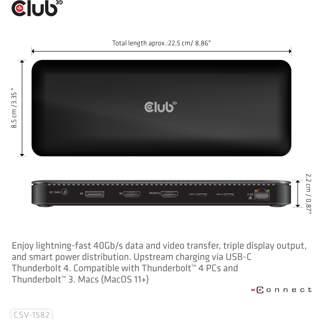Club3D Thunderbolt4 12-in-1 Docking Station - 3 Displays — Buy in Cyprus with Fast Delivery