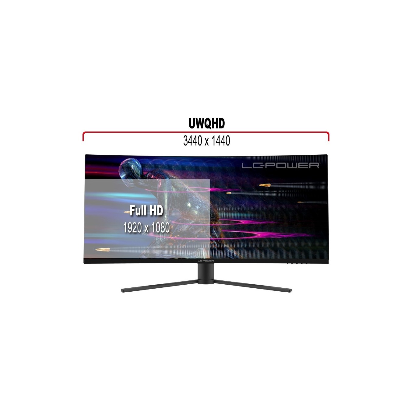 LC-Power 86.36cm (34') - LC-M34-UWQHD-165-C - VA+DP+HDMI — Buy in Cyprus with Fast Delivery