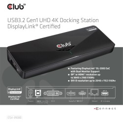 Buy Club3D 4K Dockingstation USB3 - to 3xUSB3 HDMI DP DVI Black in Cyprus, Nicosia, Limassol, Larnaka, Pafos