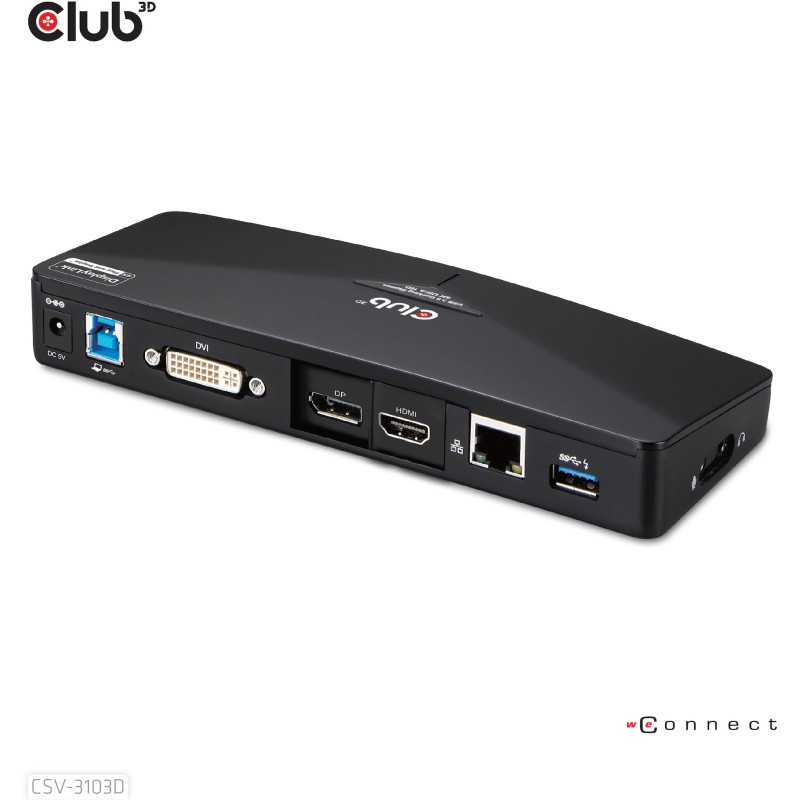 Buy Club3D 4K Dockingstation USB3 - to 3xUSB3 HDMI DP DVI Black in Cyprus, Nicosia, Limassol, Larnaka, Pafos