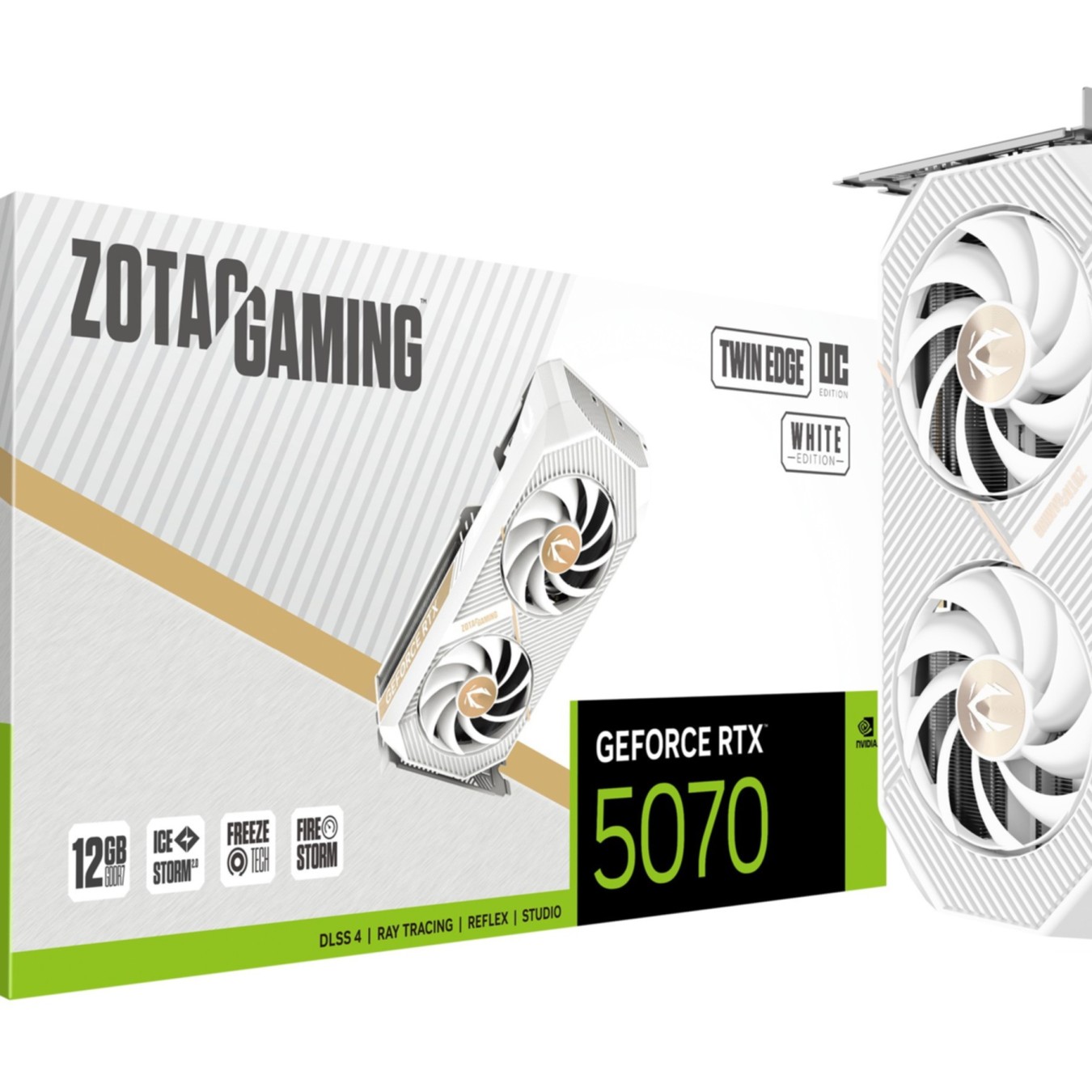 VGA ZOTAC GeForce - RTX 5070 - 12GB Twin Edge OC White — Buy in Cyprus with Fast Delivery