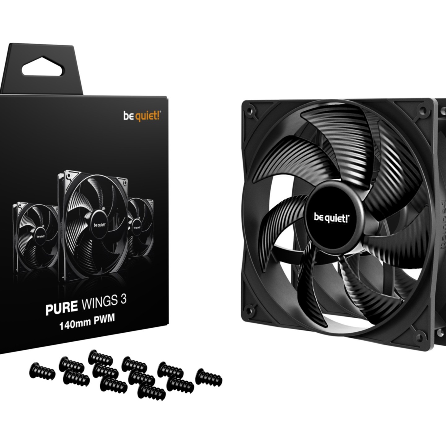 be quiet! Pure Wings 3 PWM 140mm BL139 - 1200 RPM 57.4 CFM 21.9 dB(A) Case Fan - 3-Pack (Boxed)