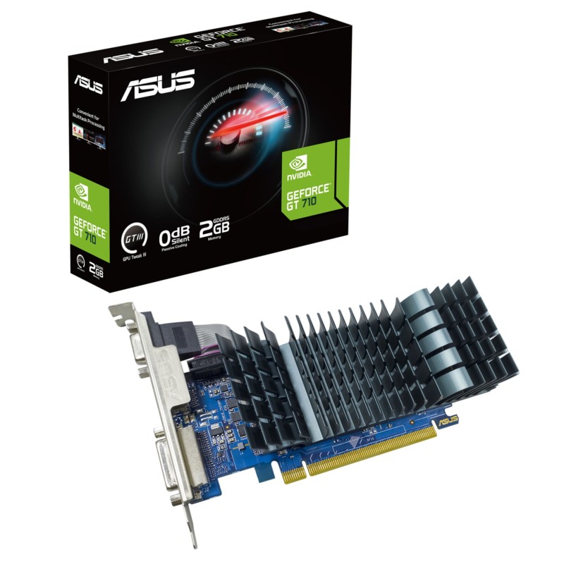 Buy ASUS GeForce GT 710 2GB (GT710 2GD5) - Passive, Low-Profile, HDMI/DVI/VGA in Cyprus, Nicosia, Limassol, Larnaka, Pafos