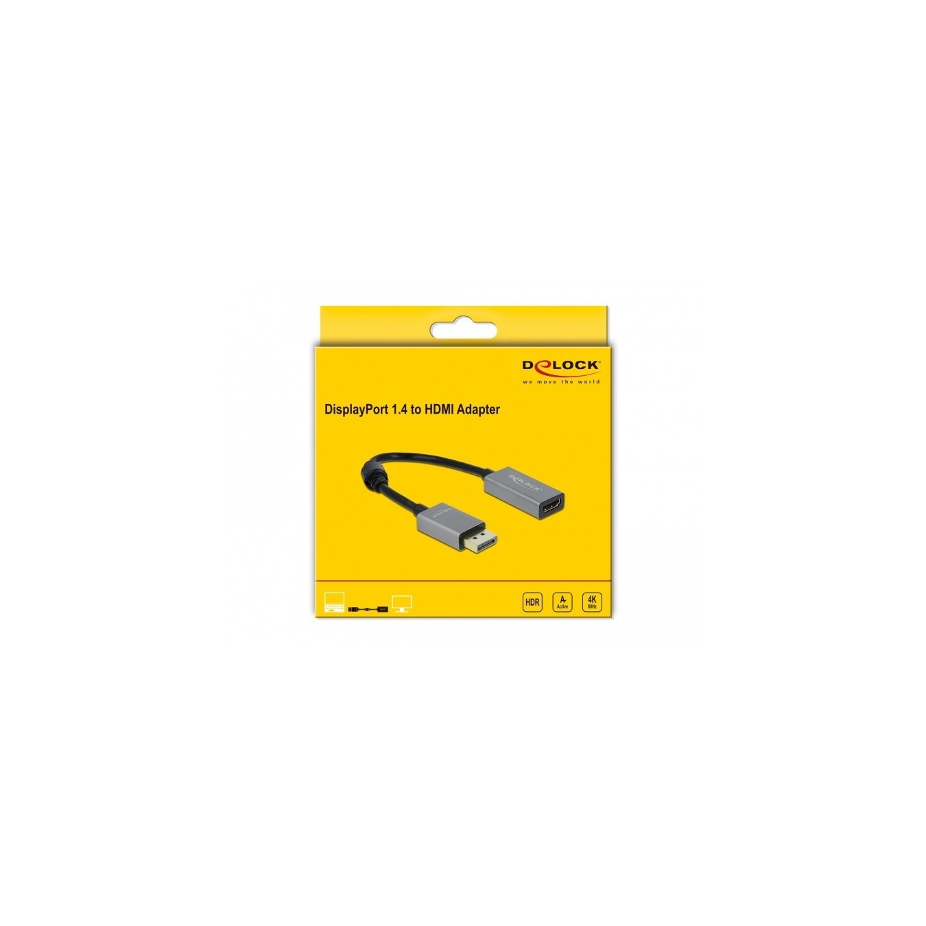 DELOCK Active DisplayPort 1.4 to HDMI Adapter - 4K 60Hz HDR — Buy in Cyprus with Fast Delivery
