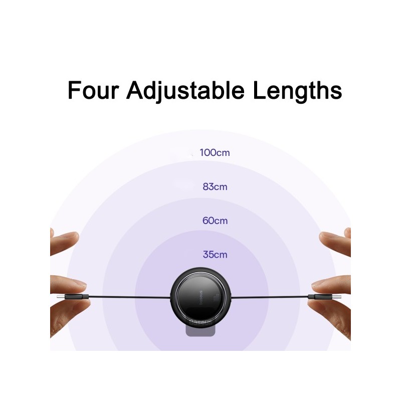 Buy Baseus Cable USB-C to USB-C Pathfinder Retractable Cable - 100W 1m Black in Cyprus, Nicosia, Limassol, Larnaka, Pafos
