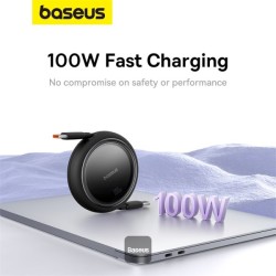 Buy Baseus Cable USB-C to USB-C Pathfinder Retractable Cable - 100W 1m Black in Cyprus, Nicosia, Limassol, Larnaka, Pafos