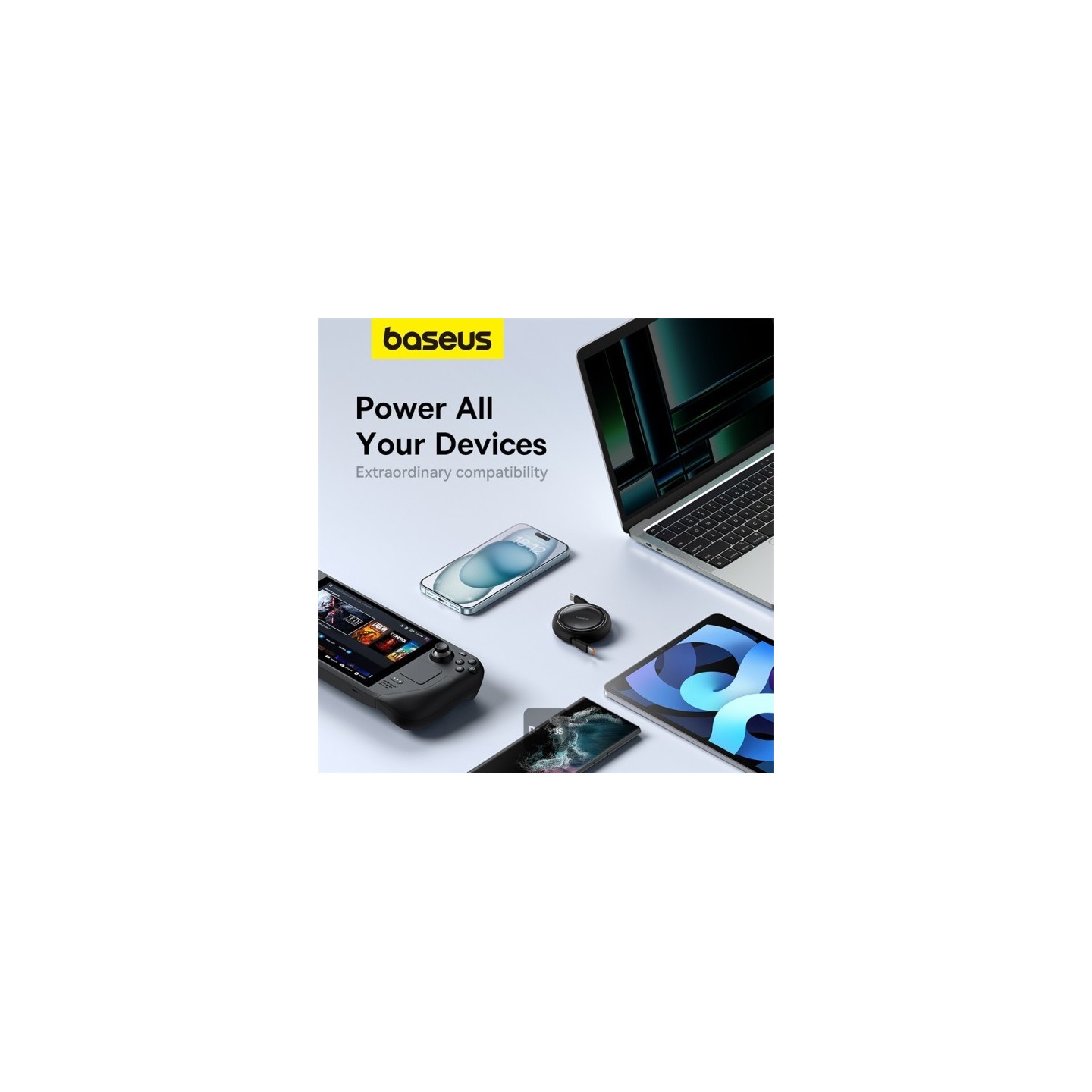 Baseus Free2Draw Mini Retractable USB-C to USB-C Cable 100W 1m Black (Boxed) — Buy in Cyprus with Fast Delivery