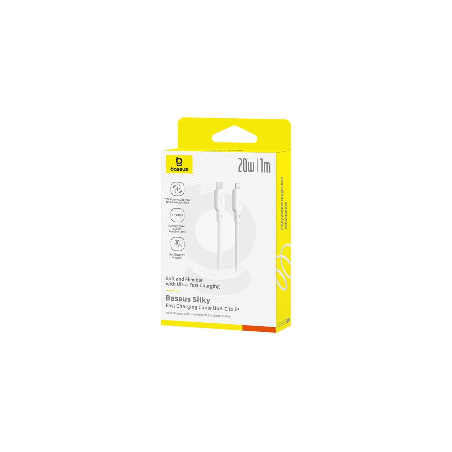 Baseus Cable Silky Series - Lightning to USB-C - 2.0m - White — Buy in Cyprus with Fast Delivery