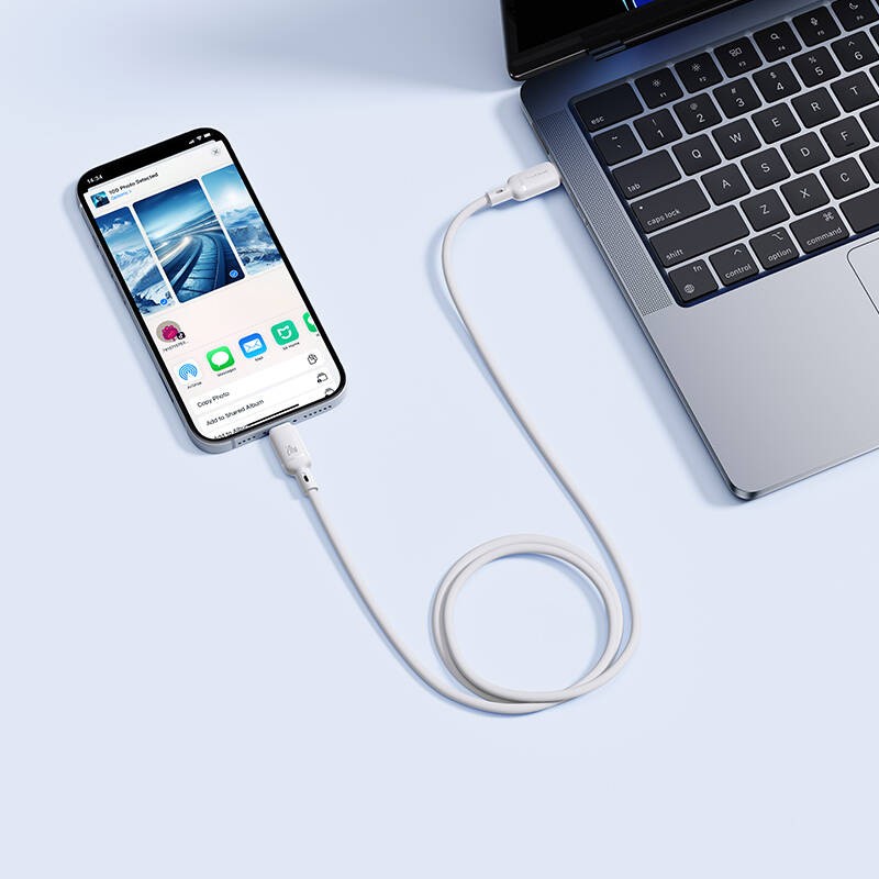 Buy Baseus Cable Silky Series - Lightning to USB-C - 2.0m - White in Cyprus, Nicosia, Limassol, Larnaka, Pafos
