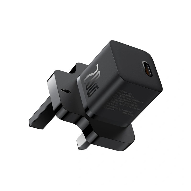 Buy Baseus Charger Wall - 20W USB-C UK MINI GaN5 Black in Cyprus, Nicosia, Limassol, Larnaka, Pafos