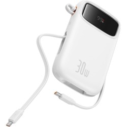 Baseus Powerbank - QPow 2 - 30W 20000mAh Display White — Buy in Cyprus with Fast Delivery