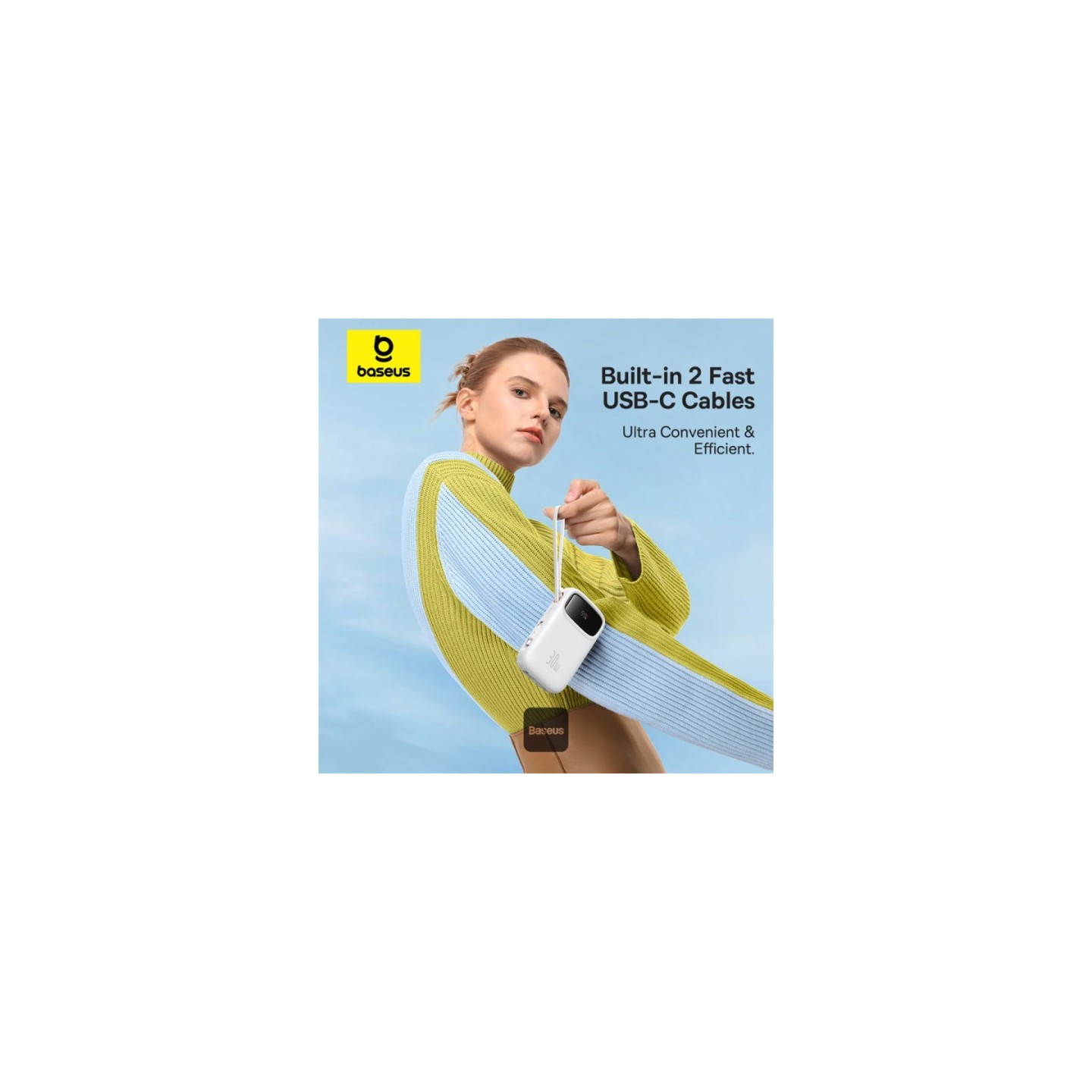 Baseus Powerbank - QPow 2 - 30W 20000mAh Display White — Buy in Cyprus with Fast Delivery