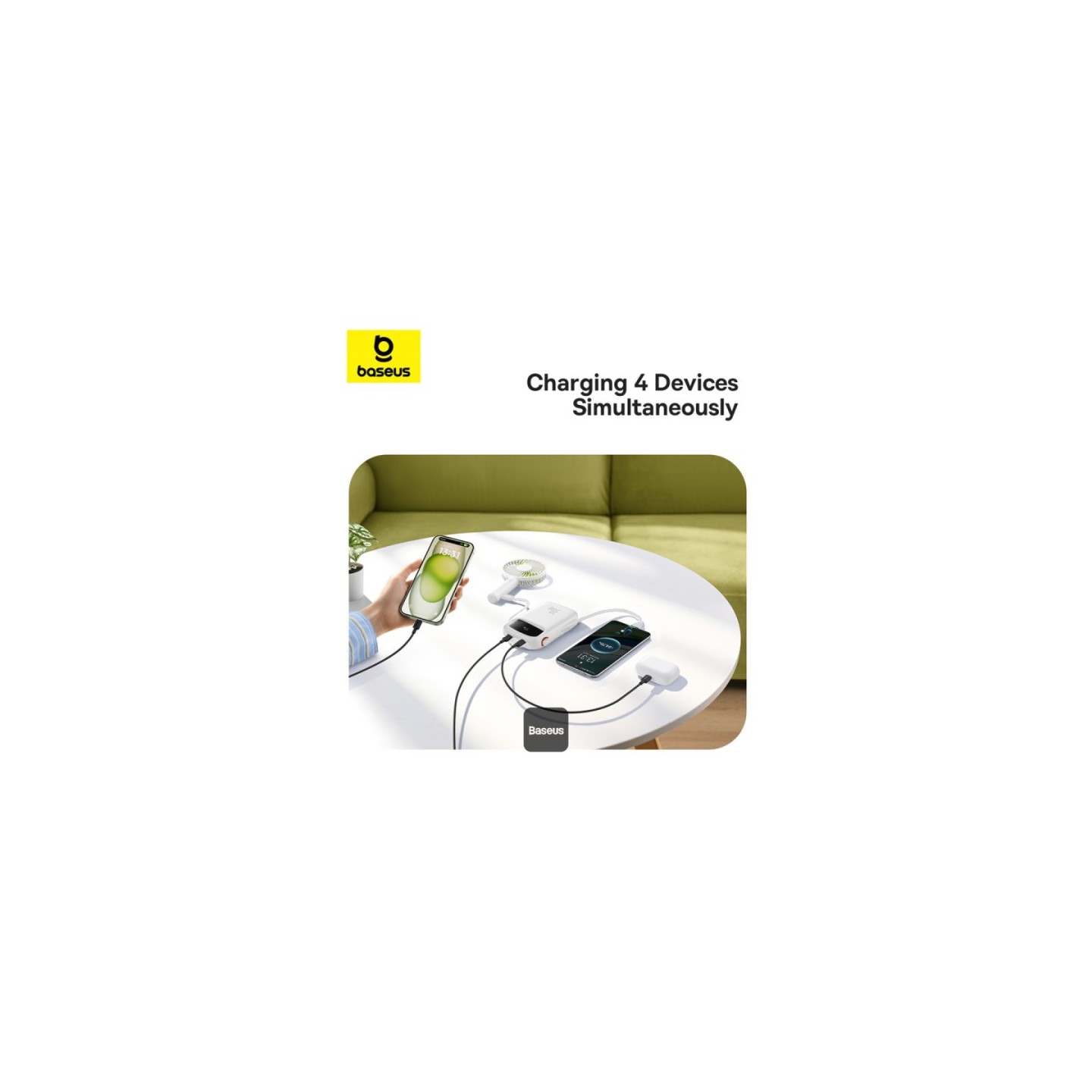 Baseus Powerbank - QPow 2 - 30W 20000mAh Display White — Buy in Cyprus with Fast Delivery