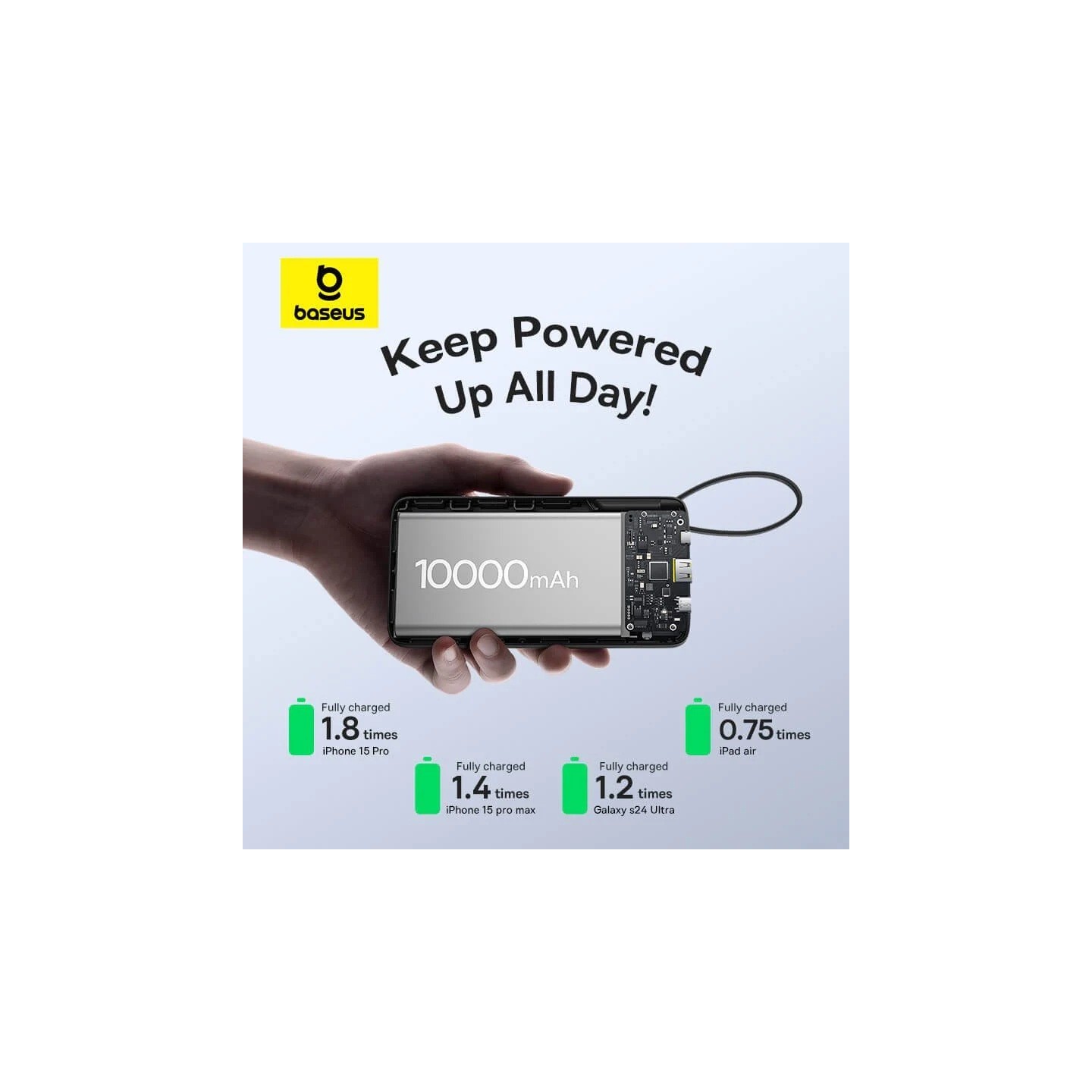 Baseus Powerbank - Bipow 2 - 20W 10000mAh Black — Buy in Cyprus with Fast Delivery