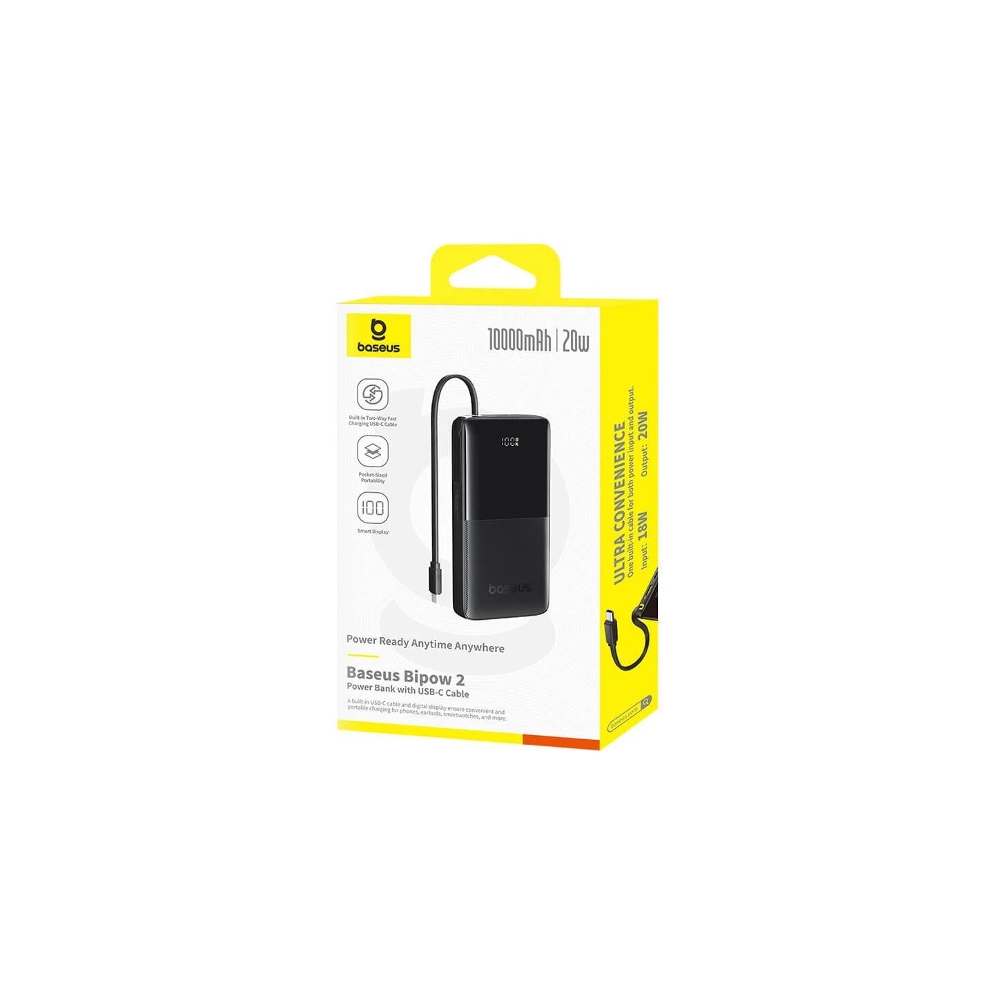 Baseus Powerbank - Bipow 2 - 20W 10000mAh Black — Buy in Cyprus with Fast Delivery