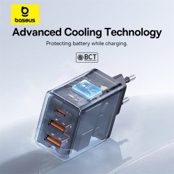 Buy Baseus Charger Wall 30W 2xUSB-A 1xUSB-C Cube EU Black - Characteristics in Cyprus, Nicosia, Limassol, Larnaka, Pafos