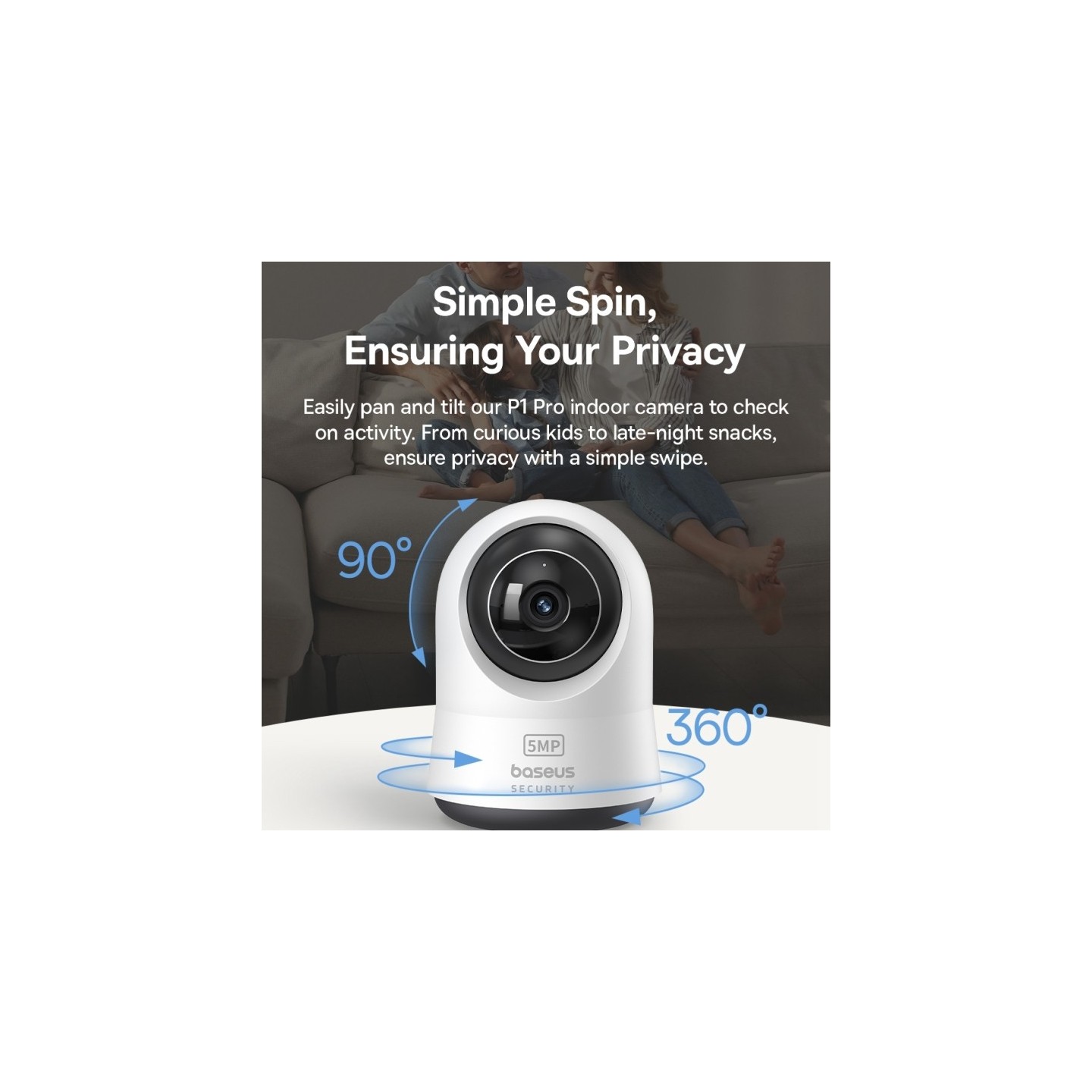 Baseus Security Indoor Camera - P1 Pro - 3K White EU — Buy in Cyprus with Fast Delivery