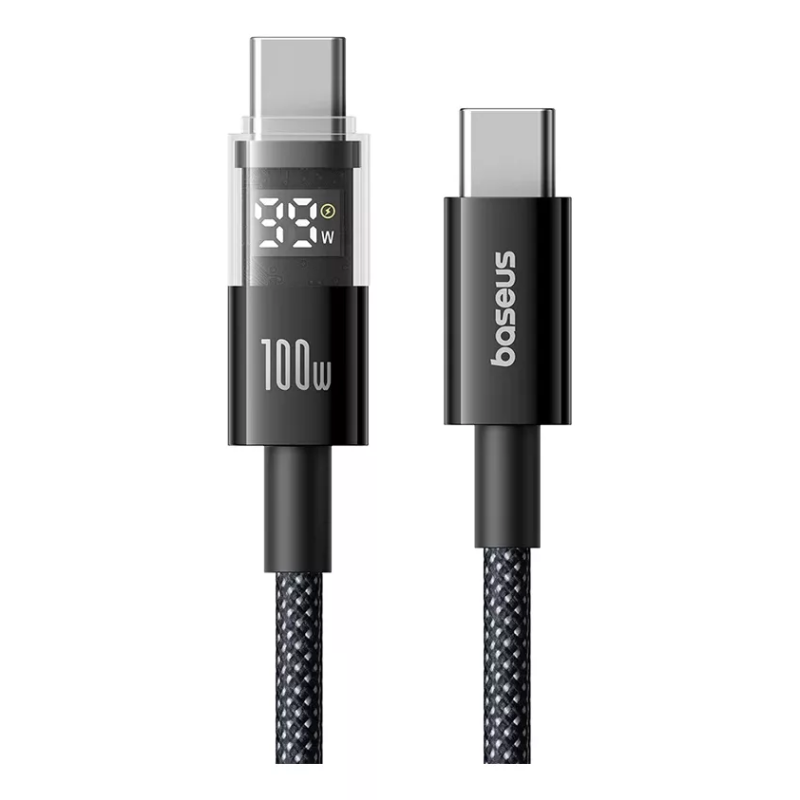 Baseus Display 2 USB-C to USB-C 100W Braided 2m Black (Boxed) — Buy in Cyprus with Fast Delivery