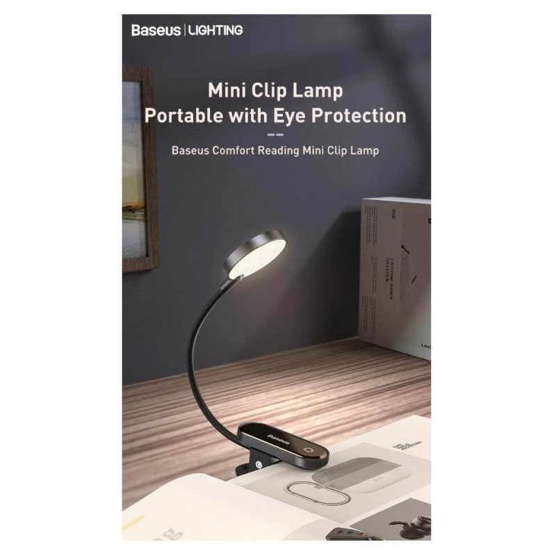 Buy Baseus Reading Mini Clip Lamp - Clip Lamp in Cyprus, Nicosia, Limassol, Larnaka, Pafos