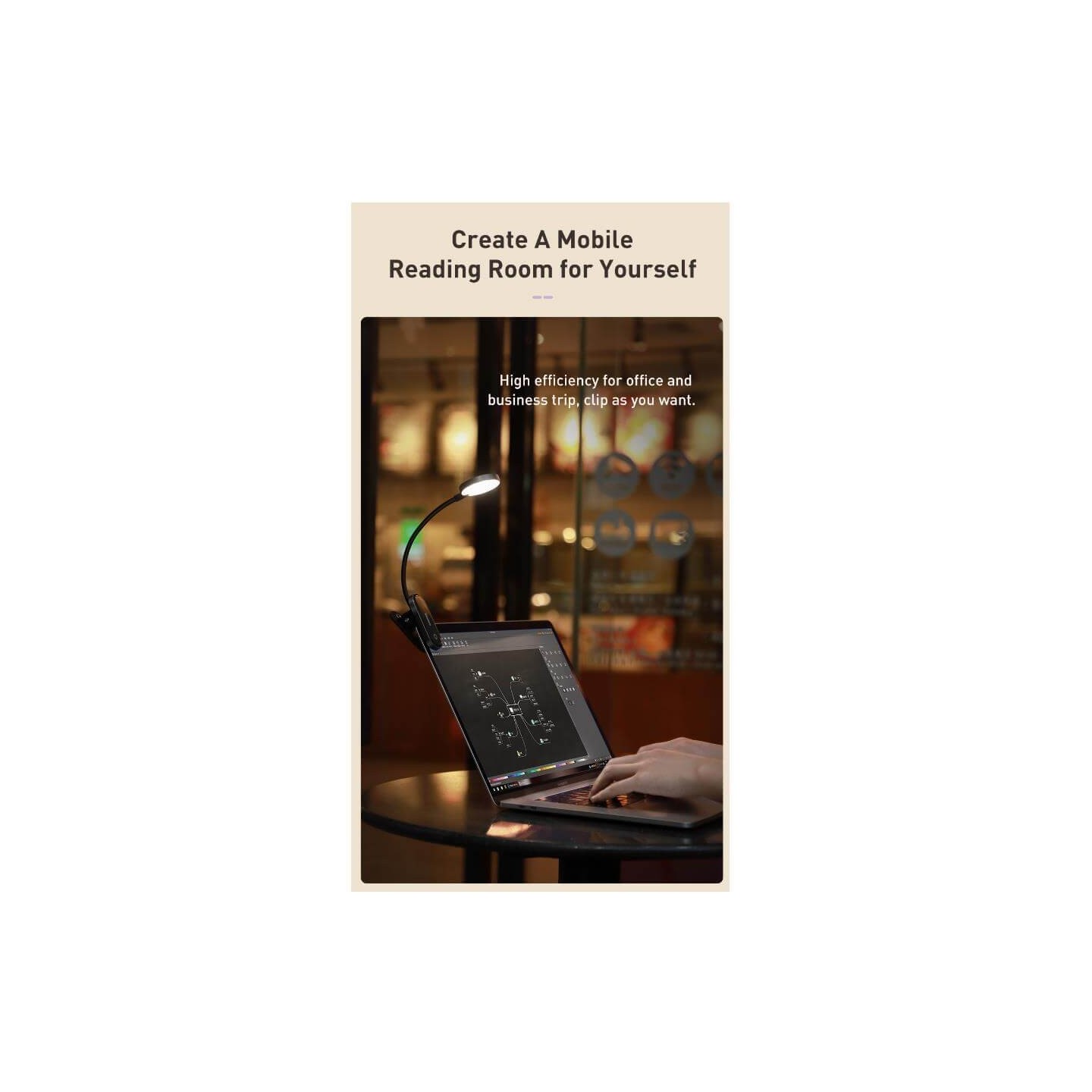 Baseus Reading Mini Clip Lamp - Clip Lamp — Buy in Cyprus with Fast Delivery