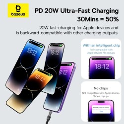 Buy Baseus Cable Lightning to USB-C Gem Series - 2.0m - 20W - Black in Cyprus, Nicosia, Limassol, Larnaka, Pafos