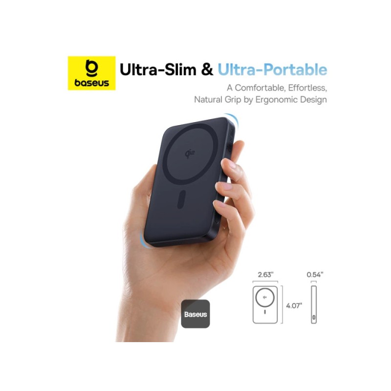 Buy Baseus Powerbank - PicoGo - Wireless 20W 5000mAh 15W Qi2+Stand in Cyprus, Nicosia, Limassol, Larnaka, Pafos