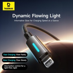 Buy Baseus Cable Lightning to USB-C Lit Button Series - 20W 1m Cosmic Black in Cyprus, Nicosia, Limassol, Larnaka, Pafos
