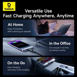 Buy Baseus Cable Lightning to USB-C Lit Button Series - 20W 1m Cosmic Black in Cyprus, Nicosia, Limassol, Larnaka, Pafos