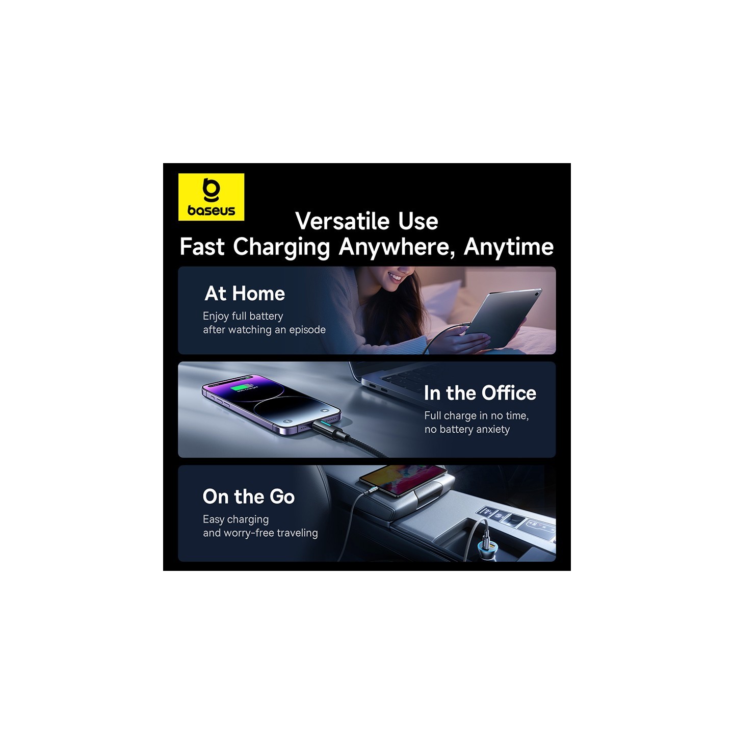 Baseus Cable Lightning to USB-C Lit Button Series - 20W 1m Cosmic Black — Buy in Cyprus with Fast Delivery