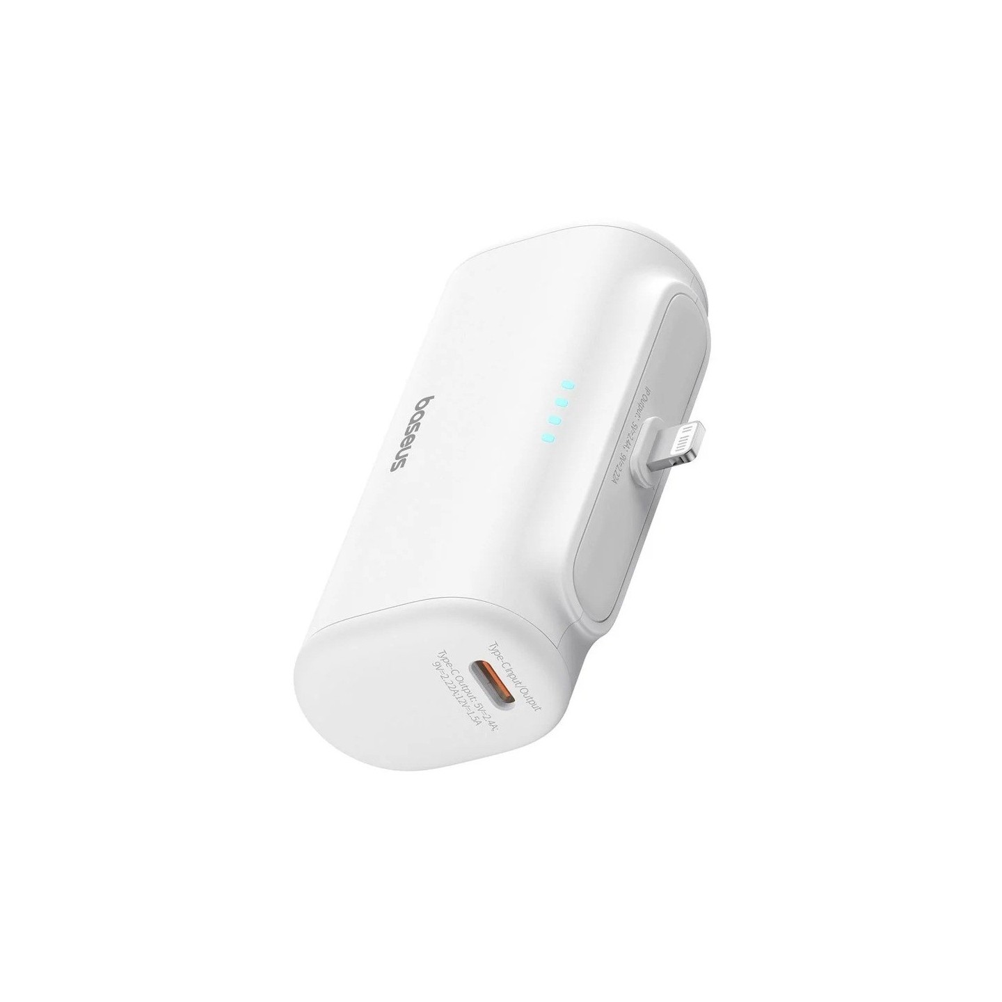 Baseus Powerbank 20W 5000mAh Plug-In Lightning White - 20W, 5000mAh, Plug-In Lightning, White