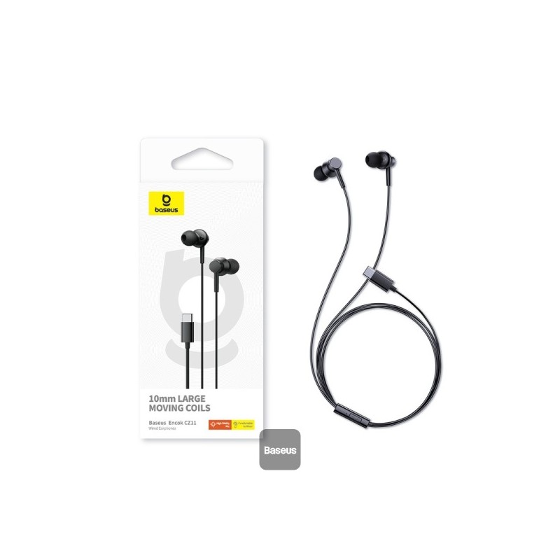 Buy Baseus Earphones Encok - CZ11 - Wired Type-C Black in Cyprus, Nicosia, Limassol, Larnaka, Pafos
