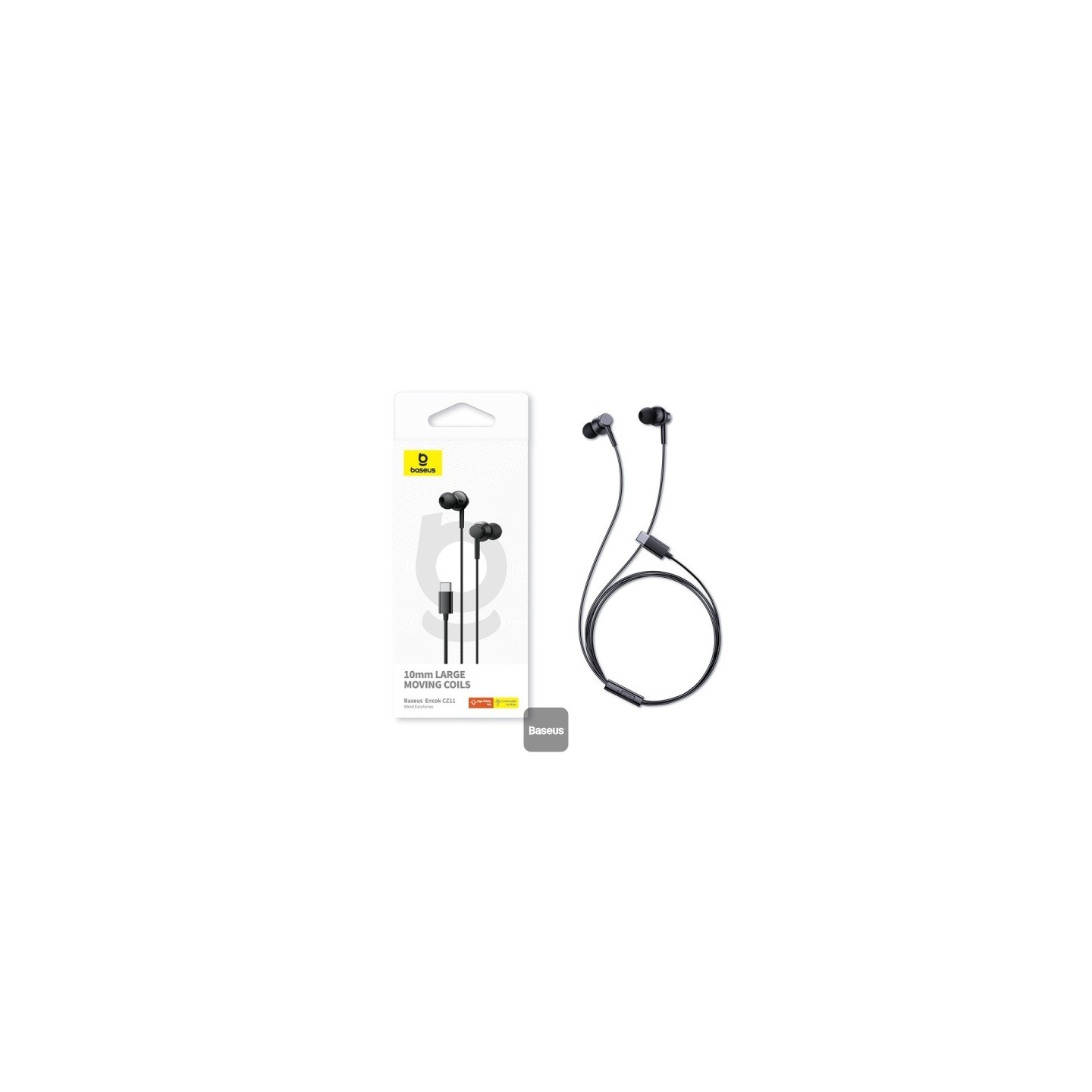 Baseus Earphones Encok - CZ11 - Wired Type-C Black — Buy in Cyprus with Fast Delivery