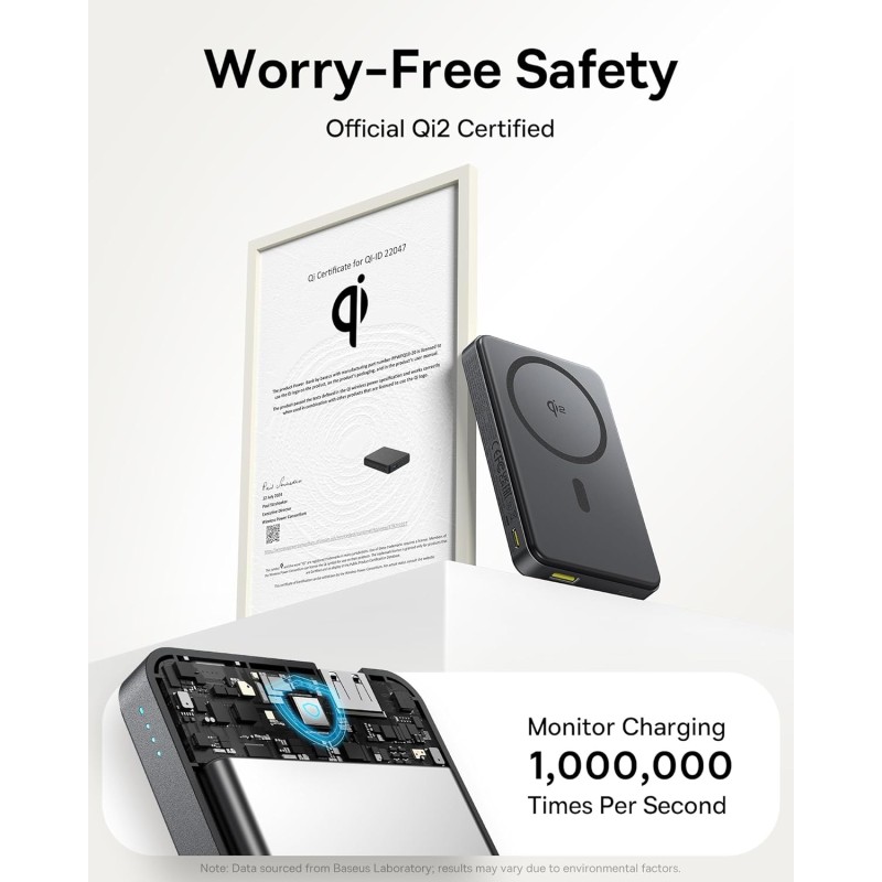 Buy Baseus Powerbank Wireless - 22.5W 10000mAh 15W Qi2 Airpow Black in Cyprus, Nicosia, Limassol, Larnaka, Pafos