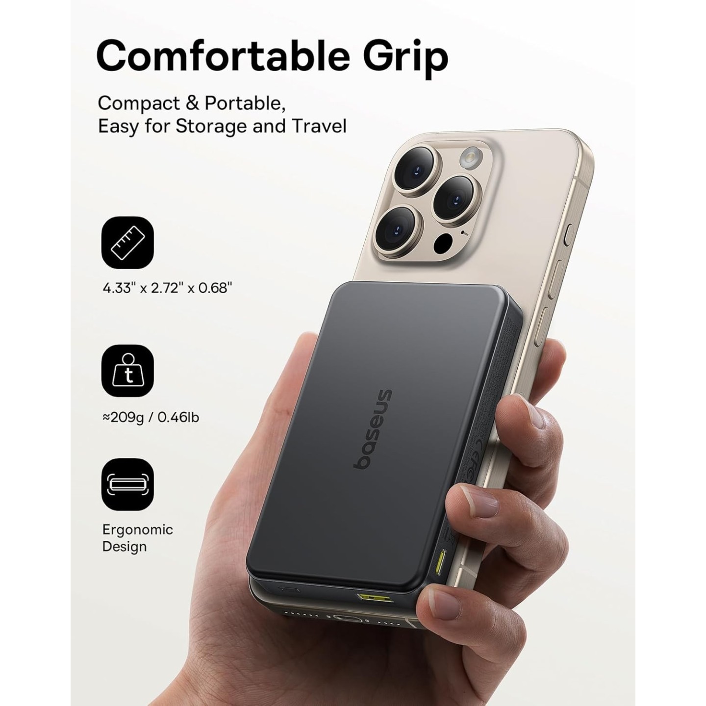 Baseus Powerbank Wireless - 22.5W 10000mAh 15W Qi2 Airpow Black — Buy in Cyprus with Fast Delivery