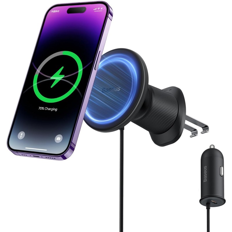 Buy Baseus Wireless AirVent Magnetic Car Charger 15W+25W USB-C - CW01 - Baseus W... in Cyprus, Nicosia, Limassol, Larnaka, Pafos